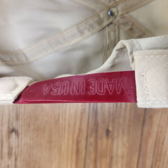 VINTAGE Farmers Union Insurance Hat Cap Snapback Maroon Made in USA L.W. Barrett - Picture 10 of 11